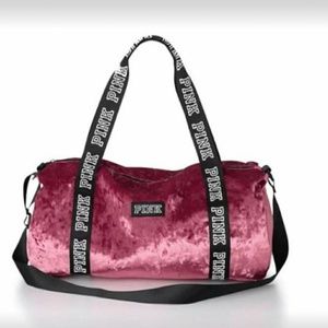 Pink duffle bag